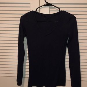 Navy v neck long sleeve